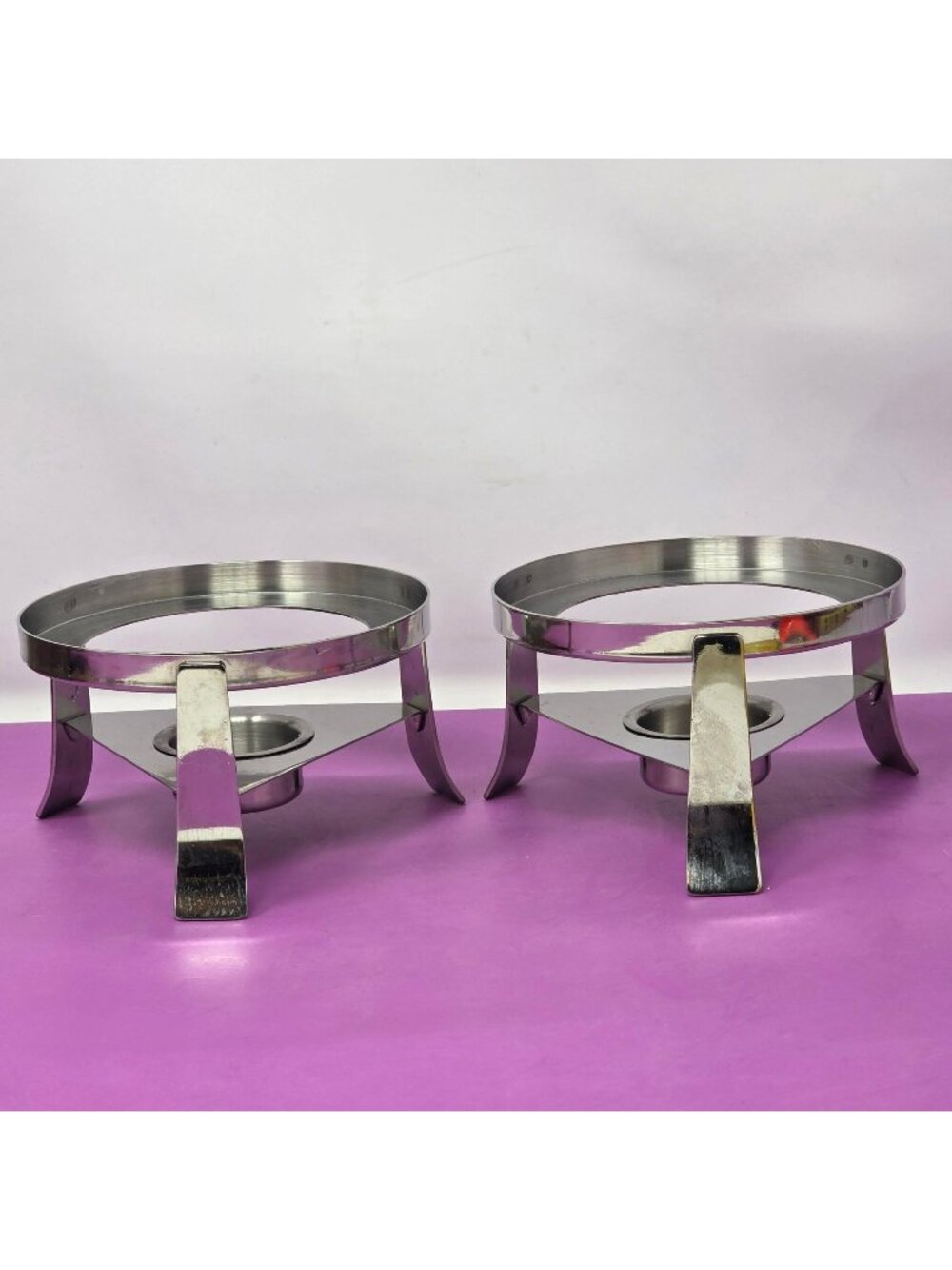 Chantal Stainless Steel Fondue Stand Set With Tealight Holders - Designed In USA